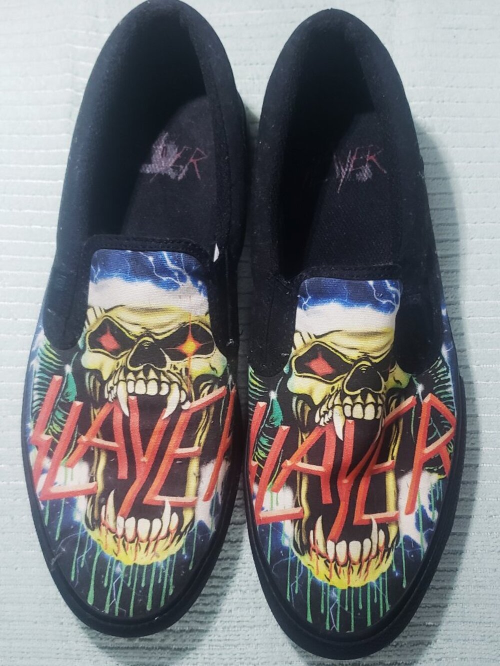 LIMITED EDITION DC SHOES SLAYER MANUAL SLIP ON SKATEBOARD SNEAKERS SIZE 10 MENS